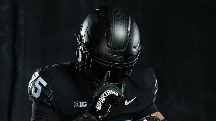Four-star Noblesville (Ind.) offensive lineman Caleb Johnson on his visit to Michigan State. Four-star Noblesville (Ind.) offensive lineman Caleb Johnson on his visit to Michigan State.