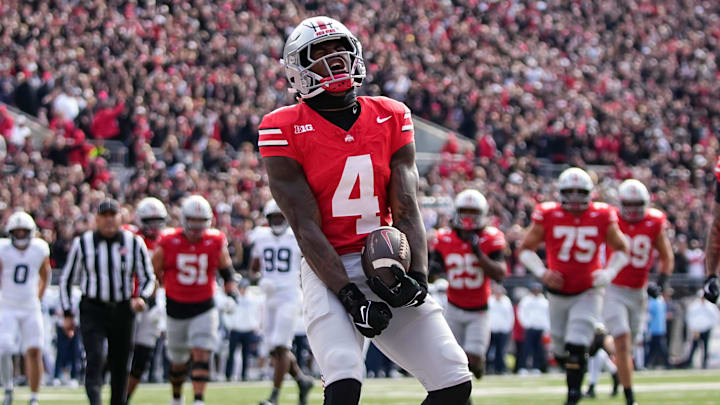 Jeremiah Smith had two touchdown catches against Penn State Saturday