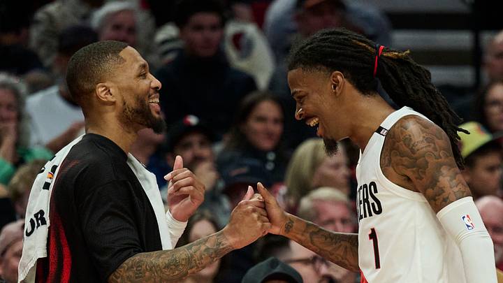 Oct 21, 2026; Portland, Oregon, USA; Portland Trail Blazers guard Damian Lillard (0), left, high fives guard Ja Morant (1) during the second half in a game against the Phoenix Suns at Moda Center. Mandatory Credit: Troy Wayrynen-Imagn Images Oct 21, 2026; Portland, Oregon, USA; Portland Trail Blazers guard Damian Lillard (0), left, high fives guard Ja Morant (1) during the second half in a game against the Phoenix Suns at Moda Center. Mandatory Credit: Troy Wayrynen-Imagn Images