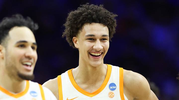 Mar 20, 2026; Philadelphia, PA, USA; Tennessee Volunteers forward Nate Ament (10) celebrates after a play during the first half against the Miami (OH) RedHawks during a first round game of the men's 2026 NCAA Tournament at Xfinity Mobile Arena. Mandatory Credit: Bill Streicher-Imagn Images Mar 20, 2026; Philadelphia, PA, USA; Tennessee Volunteers forward Nate Ament (10) celebrates after a play during the first half against the Miami (OH) RedHawks during a first round game of the men's 2026 NCAA Tournament at Xfinity Mobile Arena. Mandatory Credit: Bill Streicher-Imagn Images