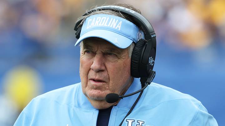 Oct 10, 2026; Pittsburgh, Pennsylvania, USA; North Carolina Tar Heels head coach Bill Belichick looks on from the sidelines against the Pittsburgh Panthers during the third quarter at Acrisure Stadium. Mandatory Credit: Charles LeClaire-Imagn Images Oct 10, 2026; Pittsburgh, Pennsylvania, USA; North Carolina Tar Heels head coach Bill Belichick looks on from the sidelines against the Pittsburgh Panthers during the third quarter at Acrisure Stadium. Mandatory Credit: Charles LeClaire-Imagn Images