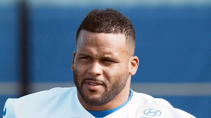 Los Angeles Rams defensive end Aaron Donald at practice