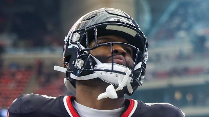 Houston Texans wide receiver Nico Collins celebrates his touchdown against the Arizona Cardinals