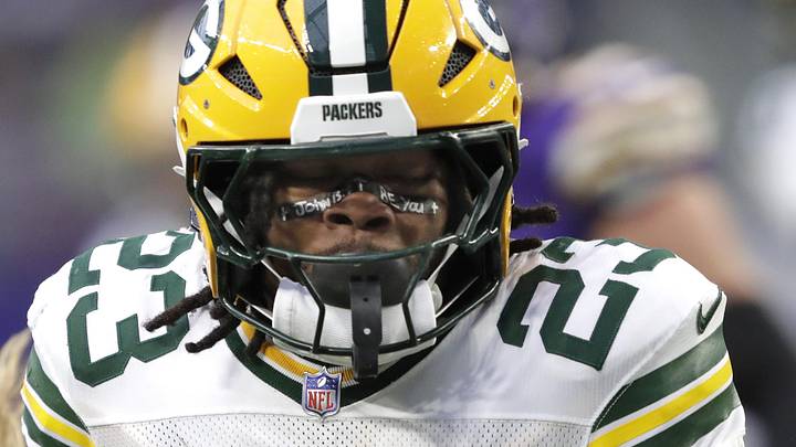 Green Bay Packers running back Emanuel Wilson on a run against the Minnesota Vikings. Green Bay Packers running back Emanuel Wilson on a run against the Minnesota Vikings.
