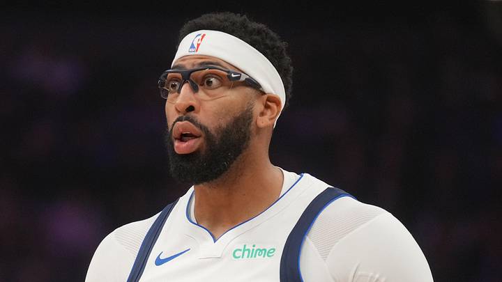 Dallas Mavericks forward Anthony Davis (3) reacts after being fouled against the Sacramento Kings in the first quarter at the Golden 1 Center on January 6, 2026.