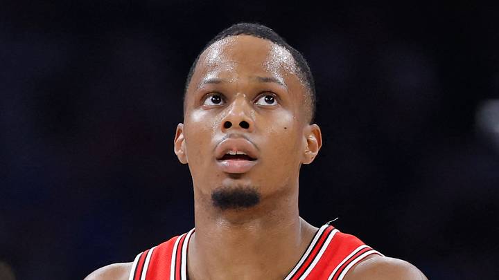Mar 27, 2026; Oklahoma City, Oklahoma, USA; Chicago Bulls forward Isaac Okoro (35) gestures after scoring against the Oklahoma City Thunder during the first quarter at Paycom Center. Mandatory Credit: Alonzo Adams-Imagn Images