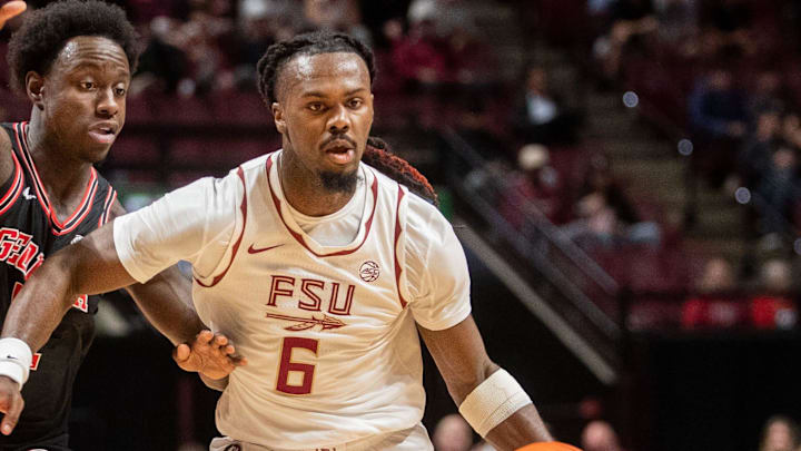 Florida State Seminoles guard Robert McCray V (6) makes his way down the court. The Florida State Seminoles hosted the Georgia Bulldogs at the Tucker Civic Center for a men’s basketball game Tuesday, Dec. 2, 2025.