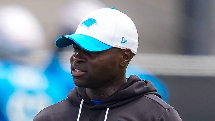 Carolina Panthers defensive coordinator Ejiro Evero
