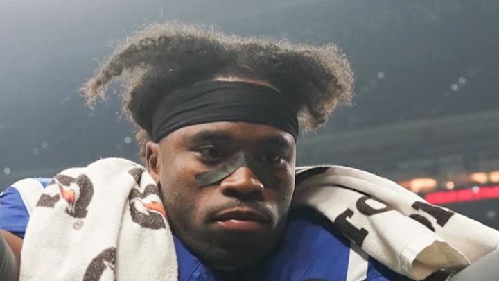 Indianapolis Colts cornerback Kenny Moore II celebrates after a game