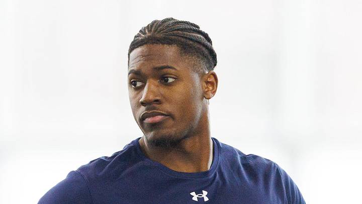 Running back Jadarian Price during Notre Dame football's Pro Day