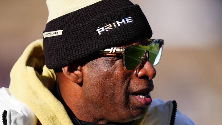 Nov 29, 2024; Boulder, Colorado, USA; Colorado Buffaloes head coach Deion Sanders before the game against the Oklahoma State Cowboys at Folsom Field. Nov 29, 2024; Boulder, Colorado, USA; Colorado Buffaloes head coach Deion Sanders before the game against the Oklahoma State Cowboys at Folsom Field.