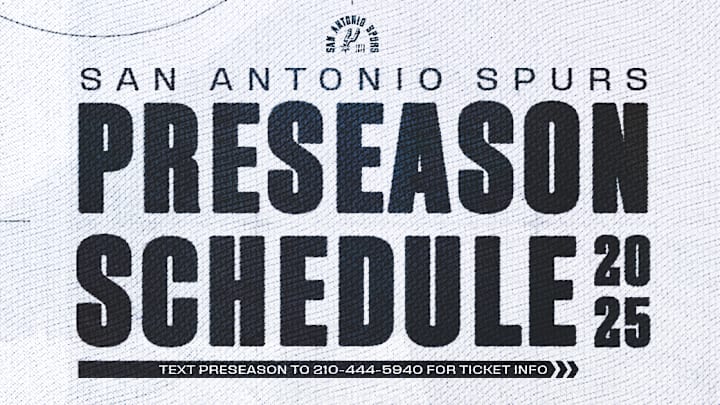The San Antonio Spurs announced their 2025 NBA preseason slate Monday afternoon.