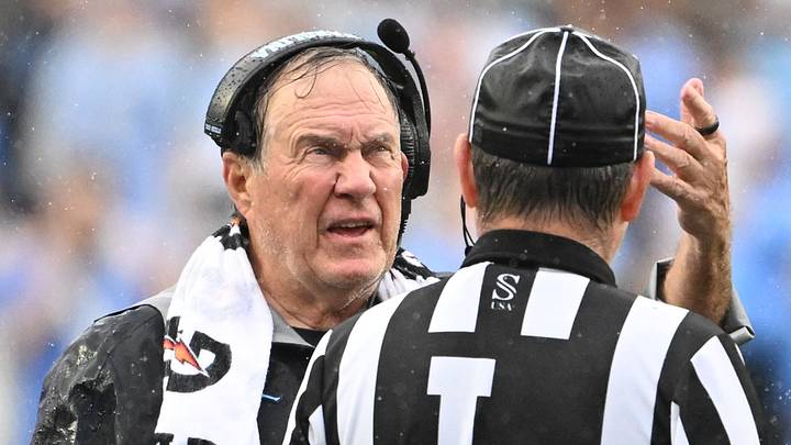 Oct 3, 2026; Chapel Hill, North Carolina, USA; North Carolina Tar Heels head coach Bill Belichick reacts in the second half at Kenan Stadium. Mandatory Credit: Bob Donnan-Imagn Images Oct 3, 2026; Chapel Hill, North Carolina, USA; North Carolina Tar Heels head coach Bill Belichick reacts in the second half at Kenan Stadium. Mandatory Credit: Bob Donnan-Imagn Images