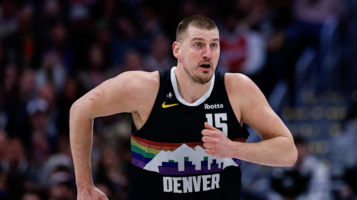 Jan 30, 2026; Denver, Colorado, USA; Denver Nuggets center Nikola Jokic (15) in the second quarter against the Los Angeles Clippers at Ball Arena. Jan 30, 2026; Denver, Colorado, USA; Denver Nuggets center Nikola Jokic (15) in the second quarter against the Los Angeles Clippers at Ball Arena.