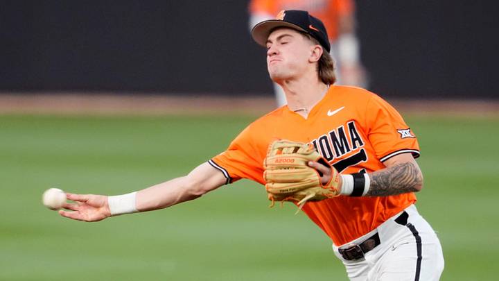 Oklahoma State infielder Brock Thompson. Oklahoma State infielder Brock Thompson.