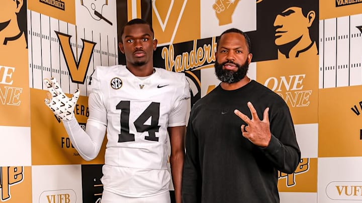 2026 4-Star ATH Joel Wyatt alongside Vanderbilt wide receivers coach Alex Bailey during his official visit to Nashville on June 13 2026 4-Star ATH Joel Wyatt alongside Vanderbilt wide receivers coach Alex Bailey during his official visit to Nashville on June 13
