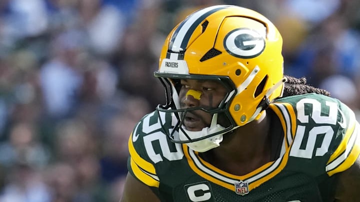 Green Bay Packers defensive end Rashan Gary is shown during the Week 1 game against Detroit.