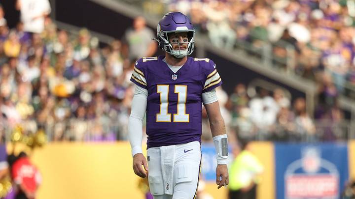 Sep 13, 2026; Minneapolis, Minnesota, USA; Minnesota Vikings quarterback Carson Wentz (11) after a play during the first half against the Green Bay Packers at U.S. Bank Stadium. Mandatory Credit: Matt Krohn-Imagn Images Sep 13, 2026; Minneapolis, Minnesota, USA; Minnesota Vikings quarterback Carson Wentz (11) after a play during the first half against the Green Bay Packers at U.S. Bank Stadium. Mandatory Credit: Matt Krohn-Imagn Images