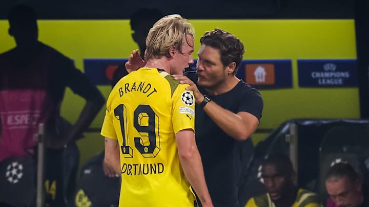 Freut sich auf das Wiedersehen mit Marco Rose: Edin Terzic (r.) Freut sich auf das Wiedersehen mit Marco Rose: Edin Terzic (r.)