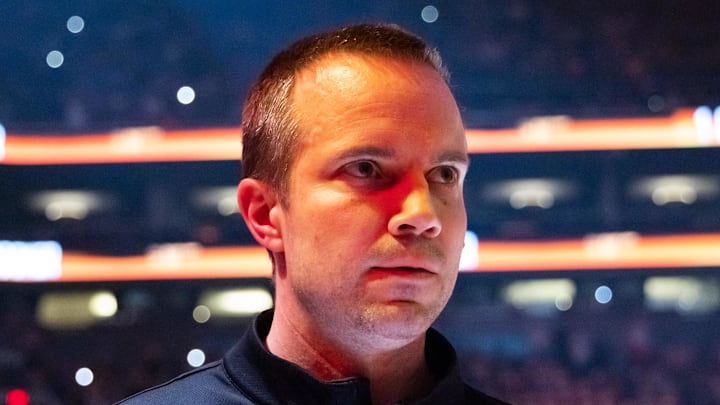 Apr 27, 2026; Phoenix, Arizona, USA; Phoenix Suns head coach Jordan Ott against the Oklahoma City Thunder during game four of the first round of the 2026 NBA Playoffs at Mortgage Matchup Center. Mandatory Credit: Mark J. Rebilas-Imagn Images
Apr 27, 2026; Phoenix, Arizona, USA; Phoenix Suns head coach Jordan Ott against the Oklahoma City Thunder during game four of the first round of the 2026 NBA Playoffs at Mortgage Matchup Center. Mandatory Credit: Mark J. Rebilas-Imagn Images