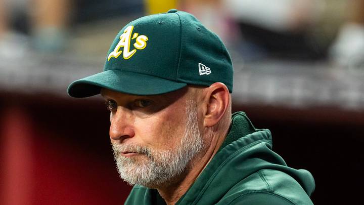 Jul 21, 2026; Phoenix, Arizona, USA; Athletics manager Mark Kotsay against the Arizona Diamondbacks at Chase Field. Mandatory Credit: Mark J. Rebilas-Imagn Images Jul 21, 2026; Phoenix, Arizona, USA; Athletics manager Mark Kotsay against the Arizona Diamondbacks at Chase Field. Mandatory Credit: Mark J. Rebilas-Imagn Images