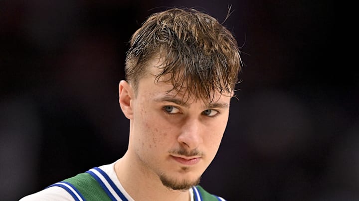 Dallas Mavericks forward Cooper Flagg looks on during the second half against the Oklahoma City Thunder.