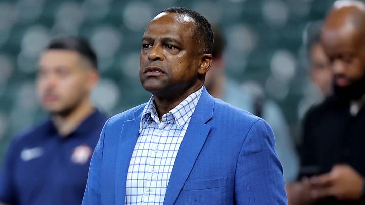 Houston Astros general manager Dana Brown before the game.  Credit: Erik Williams-Imagn Images
