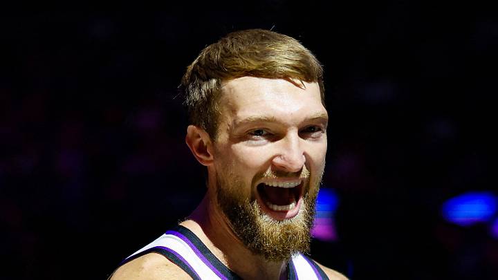 Sacramento Kings forward/center Domantas Sabonis is introduced during player introductions before the game. Sacramento Kings forward/center Domantas Sabonis is introduced during player introductions before the game.