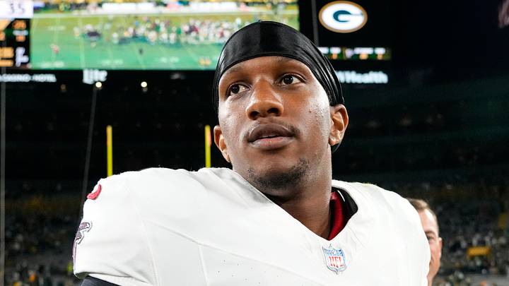 Sep 24, 2026; Green Bay, Wisconsin, USA;  Atlanta Falcons quarterback Michael Penix Jr. (9) looks on following the game against the Green Bay Packers at Lambeau Field. Mandatory Credit: Jeff Hanisch-Imagn Images