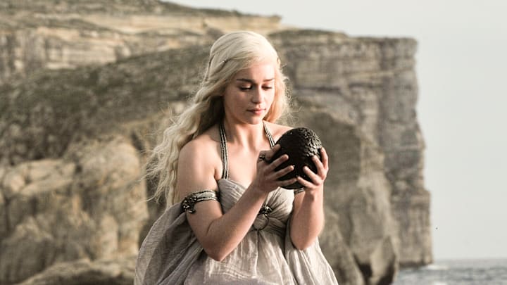 Emilia Clarke (Daenerys Targaryen) in Game of Thrones season 1 Episode 1, "Winter Is Coming"