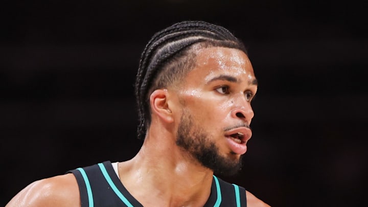 Portland Trail Blazers forward Toumani Camara dribbles against the Atlanta Hawks.