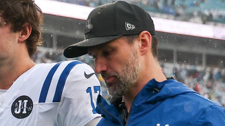 Indianapolis Colts quarterback Daniel Jones leaves the field