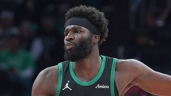Apr 5, 2026; Boston, Massachusetts, USA; Boston Celtics center Neemias Queta (88) looks to make a move on Toronto Raptors forward Sandro Mamukelashvili (54) during the second half at TD Garden. Mandatory Credit: Gregory Fisher-Imagn Images