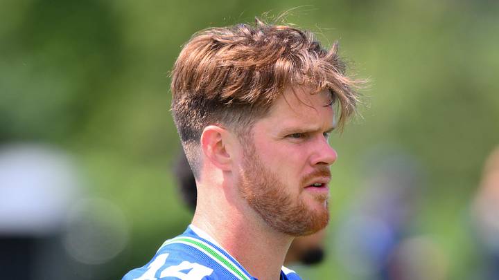 Seattle Seahawks quarterback Sam Darnold during minicamp at Virginia Mason Athletic Center. Seattle Seahawks quarterback Sam Darnold during minicamp at Virginia Mason Athletic Center.