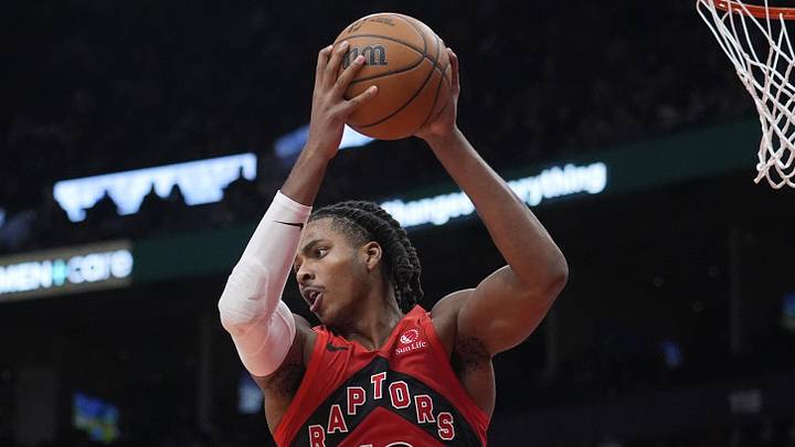 Oct 29, 2025; Toronto, Ontario, CAN; Toronto Raptors forward Collin Murray-Boyles (12) comes down with a rebound against the Houston Rockets during the second half at Scotiabank Arena. Mandatory Credit: John E. Sokolowski-Imagn Images Oct 29, 2025; Toronto, Ontario, CAN; Toronto Raptors forward Collin Murray-Boyles (12) comes down with a rebound against the Houston Rockets during the second half at Scotiabank Arena. Mandatory Credit: John E. Sokolowski-Imagn Images