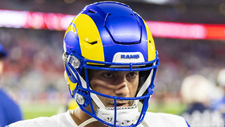 Los Angeles Rams quarterback Jimmy Garoppolo (11). Mandatory Credit: Mark J. Rebilas-Imagn Images