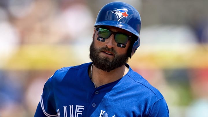 Mar 15, 2019; Clearwater, FL, USA; Toronto Blue Jays outfielder Kevin Pillar (11) rounds second base after hitting a solo home run during the sixth inning against the Philadelphia Phillies at Spectrum Field Mar 15, 2019; Clearwater, FL, USA; Toronto Blue Jays outfielder Kevin Pillar (11) rounds second base after hitting a solo home run during the sixth inning against the Philadelphia Phillies at Spectrum Field