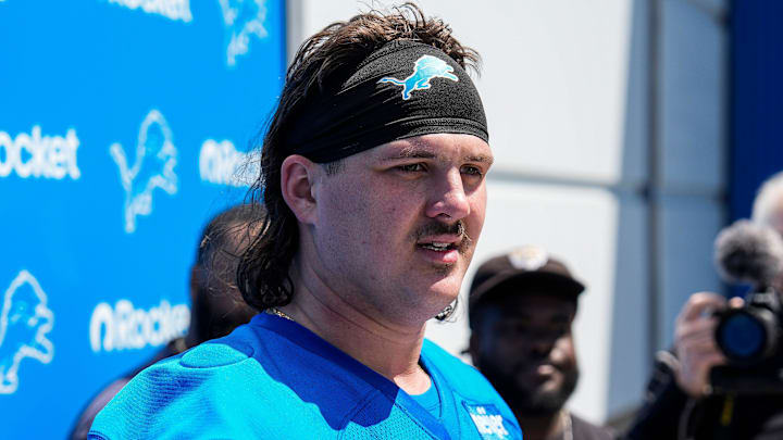 Detroit Lions offensive lineman Tate Ratledge (69). Detroit Lions offensive lineman Tate Ratledge (69).