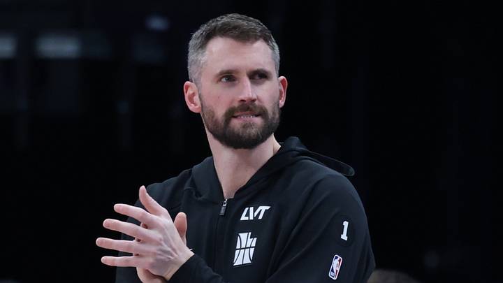 Feb 12, 2026; Salt Lake City, Utah, USA; Utah Jazz forward Kevin Love (42) watches play against the Portland Trail Blazers during the first half at Delta Center. Mandatory Credit: Rob Gray-Imagn Images Feb 12, 2026; Salt Lake City, Utah, USA; Utah Jazz forward Kevin Love (42) watches play against the Portland Trail Blazers during the first half at Delta Center. Mandatory Credit: Rob Gray-Imagn Images