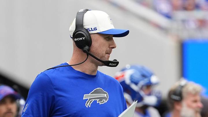 Sep 27, 2026; Orchard Park, New York, USA; Buffalo Bills head coach Joe Brady looks on during the second half against the Los Angeles Chargers at New Highmark Stadium. Mandatory Credit: Gregory Fisher-Imagn Images Sep 27, 2026; Orchard Park, New York, USA; Buffalo Bills head coach Joe Brady looks on during the second half against the Los Angeles Chargers at New Highmark Stadium. Mandatory Credit: Gregory Fisher-Imagn Images