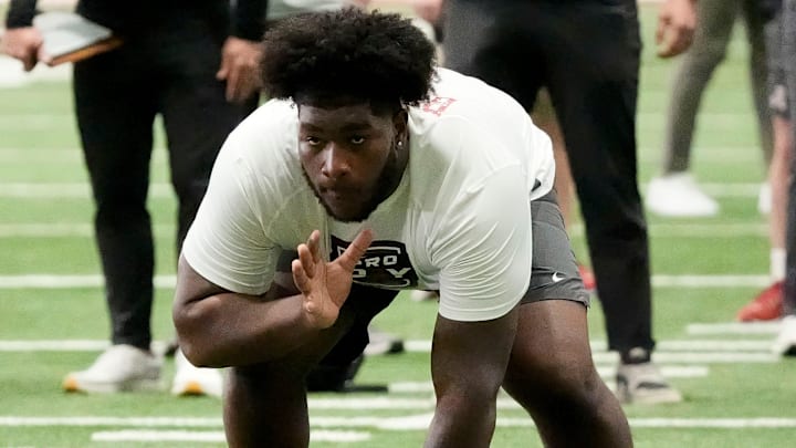 Offensive lineman Tyler Booker. Offensive lineman Tyler Booker.