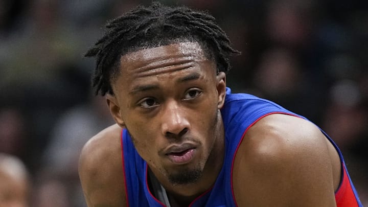 Nov 13, 2024; Milwaukee, Wisconsin, USA;  Detroit Pistons forward Ron Holland II (00) : Jeff Hanisch-Imagn Images