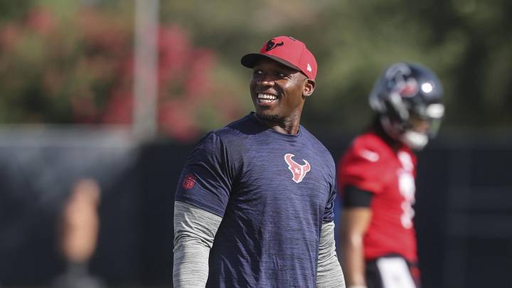 Jul 24, 2025; Houston, TX, USA; Houston Texans head coach DeMeco Ryans during training camp at Houston Methodist Training Center. Mandatory Credit: Troy Taormina-Imagn Images
