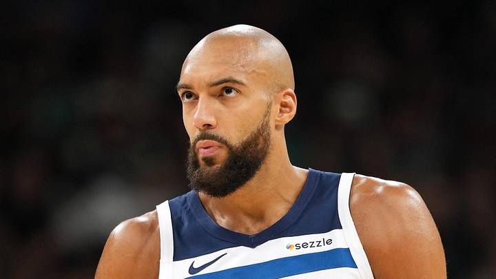 May 12, 2026; San Antonio, Texas, USA; Minnesota Timberwolves center Rudy Gobert (27) during the first half of game five of the first round of the 2026 NBA Playoffs against the San Antonio Spurs at Frost Bank Center. Mandatory Credit: Scott Wachter-Imagn Images
