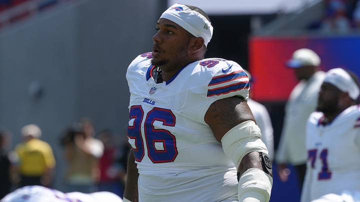 Buffalo Bills DT Deone Walker prior to the game between the Carolina Panthers and Bills at New Highmark Stadium. Buffalo Bills DT Deone Walker prior to the game between the Carolina Panthers and Bills at New Highmark Stadium.
