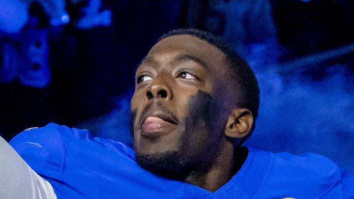 Detroit Lions cornerback Terrion Arnold runs onto the field prior to the game against the Green Bay Packers. Detroit Lions cornerback Terrion Arnold runs onto the field prior to the game against the Green Bay Packers.