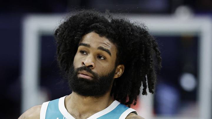 Mar 19, 2026; Charlotte, North Carolina, USA; Charlotte Hornets guard Coby White (3) : Brian Westerholt-Imagn Images
