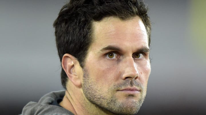 Nov 13, 2014; Los Angeles, CA, USA; Southern California Trojans former quarterback Matt Leinart before the game against the California Golden Bears at Los Angeles Memorial Coliseum. 