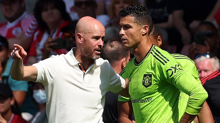 Erik ten Hag (left) clashed with Cristiano Ronaldo (right) at Man Utd.