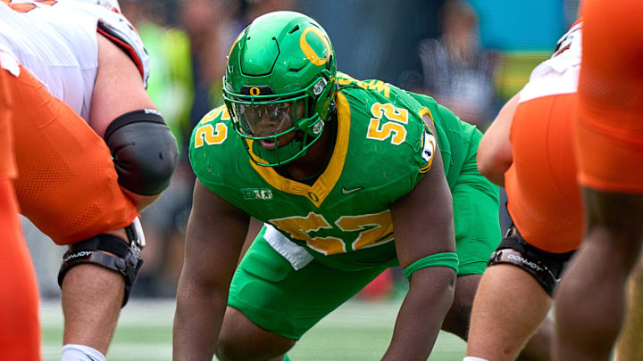 The Houston Texans could consider selecting Oregon A'Mauri Washington in the 1st Round of the 2026 NFL Draft
